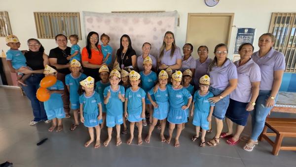 Saúde, Educação e Conselho Tutelar promovem Maio Laranja na Creche Municipal