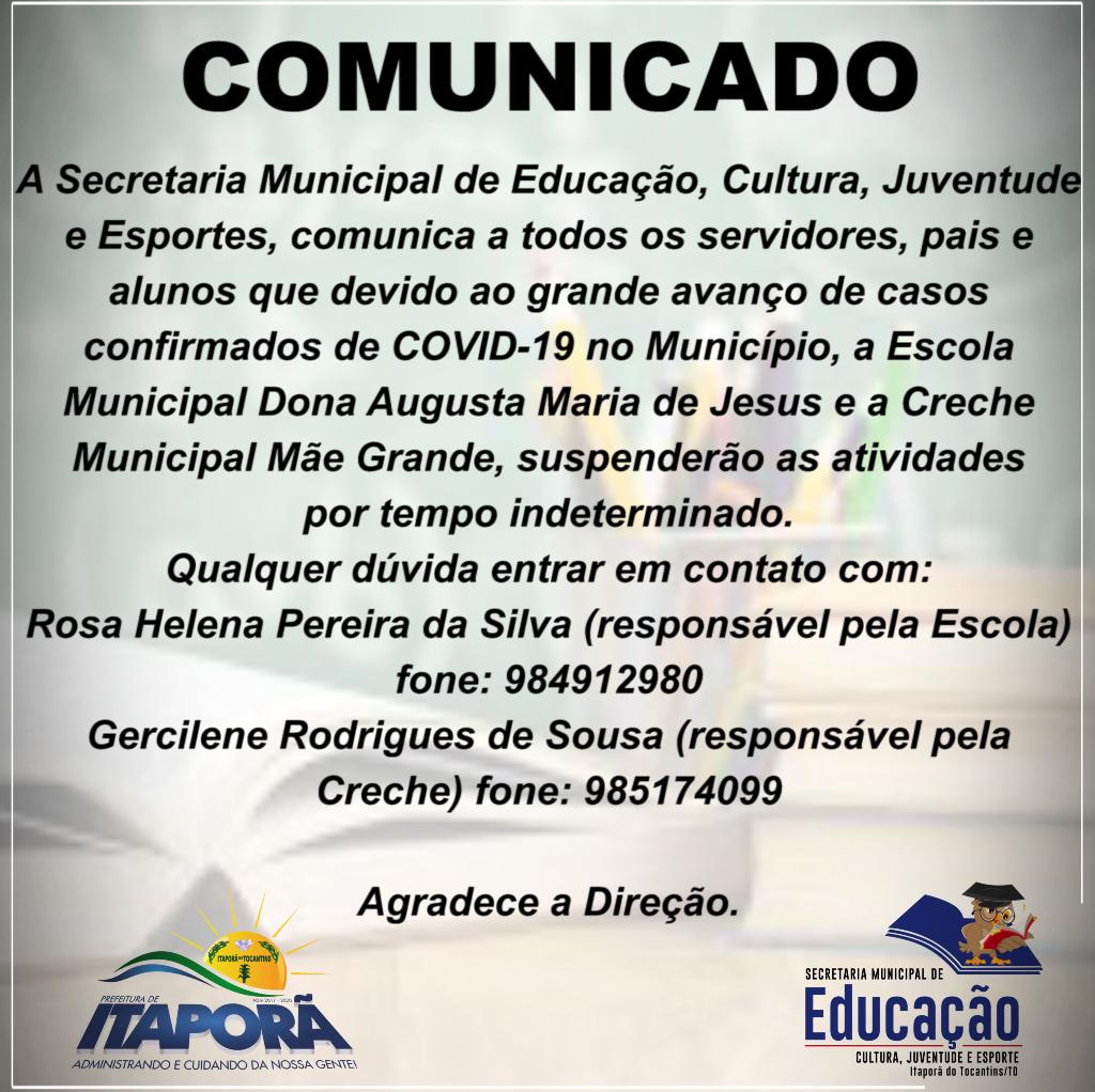 COMUNICADO DA  SECRETARIA DE ESPORTE, CULTURA, JUVENTUDE E ESPORTES
