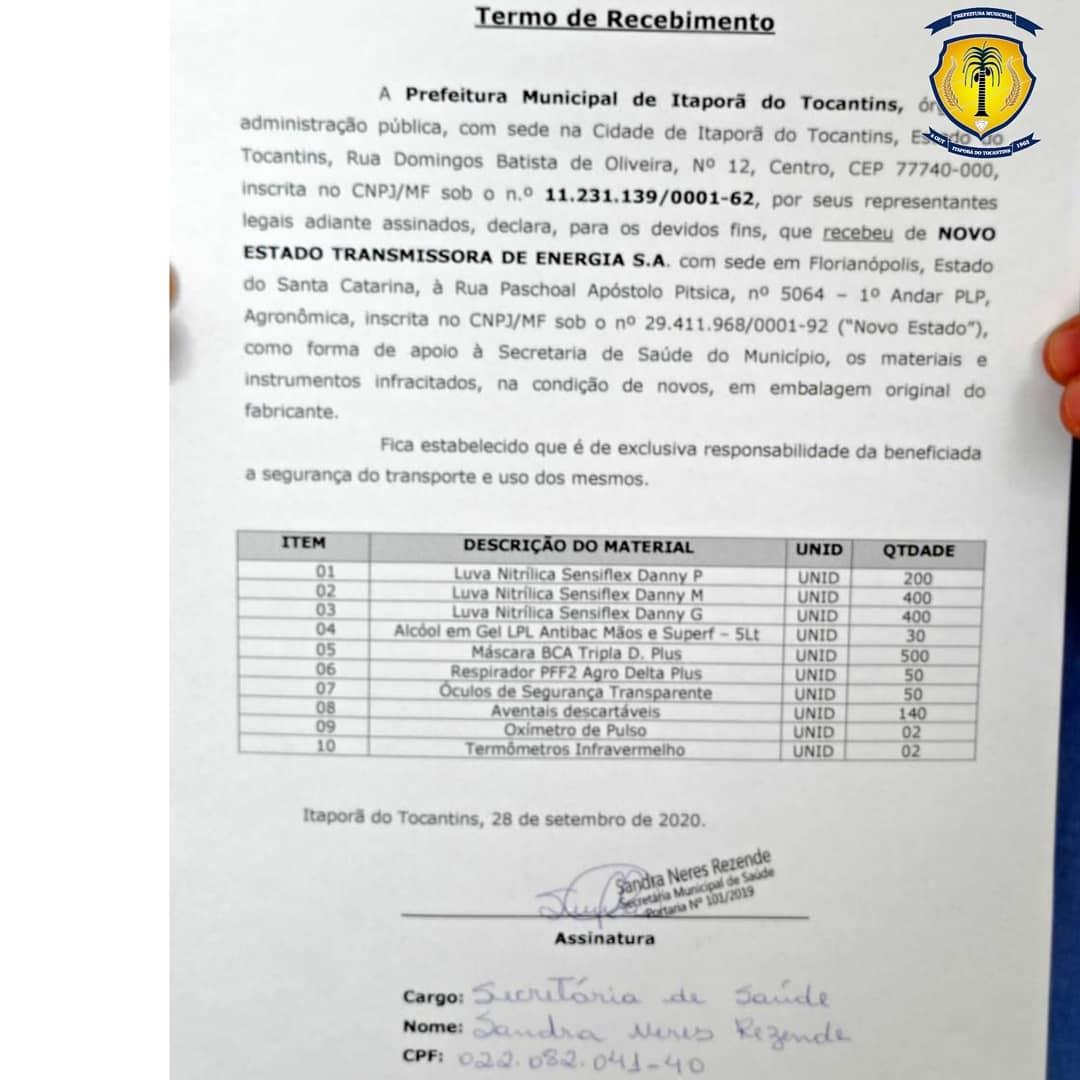 ENTREGAS DE MATERIAIS EPI'S PARA SECRETARIA MUNICIPAL DE SAÚDE