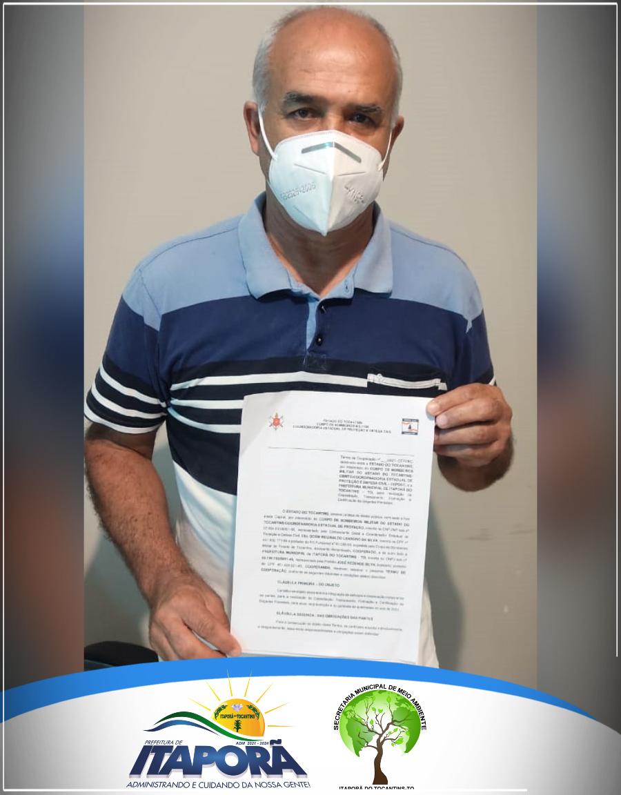 O MUNICÍPIO DE ITAPORÃ DO TOCANTINS ASSINA TERMO DE COOPERAÇÃO COM DEFESA CIVIL ESTADUAL