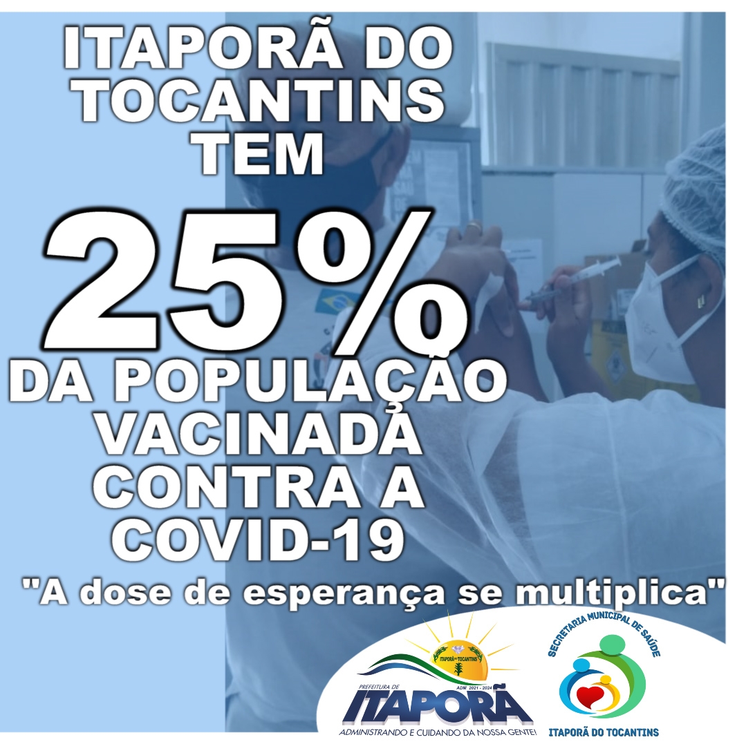 25% DA POPULAÇÃO VACINADA CONTRA A COVID-19