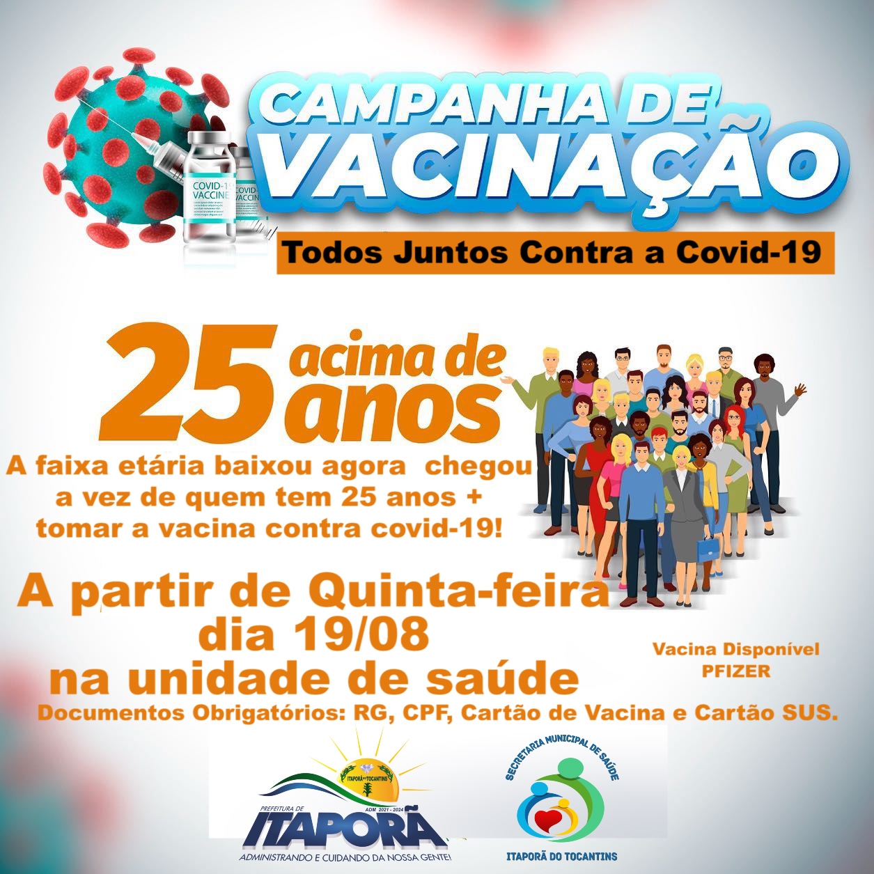 VACINAÇÃO 25 ANOS +