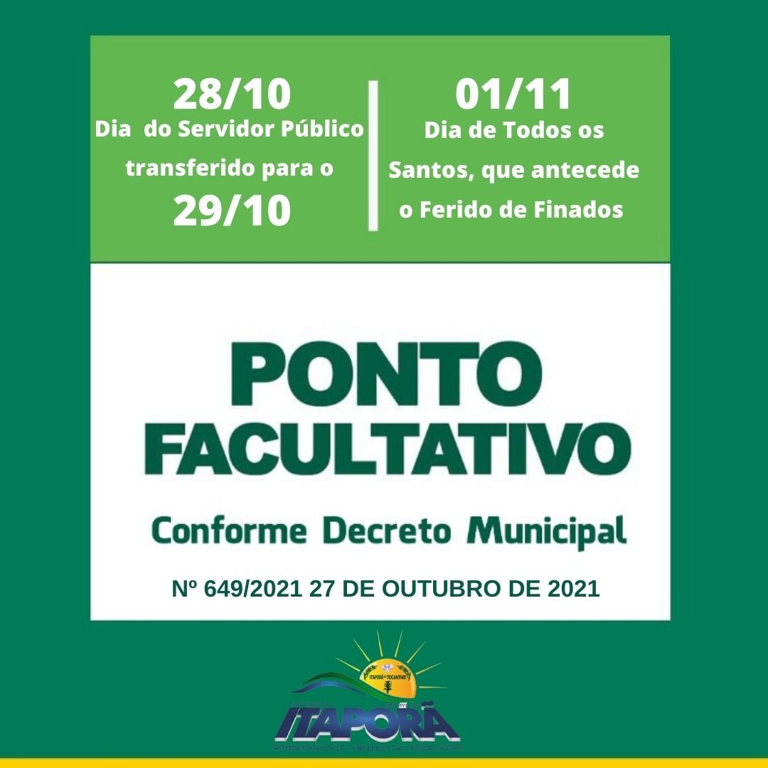 PONTO FACULTATIVO 2021