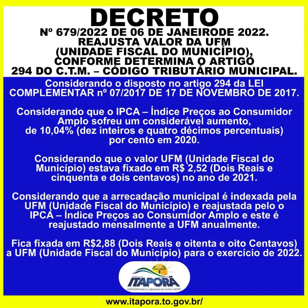 REAJUSTE O VALOR DO IFM EM 2022.