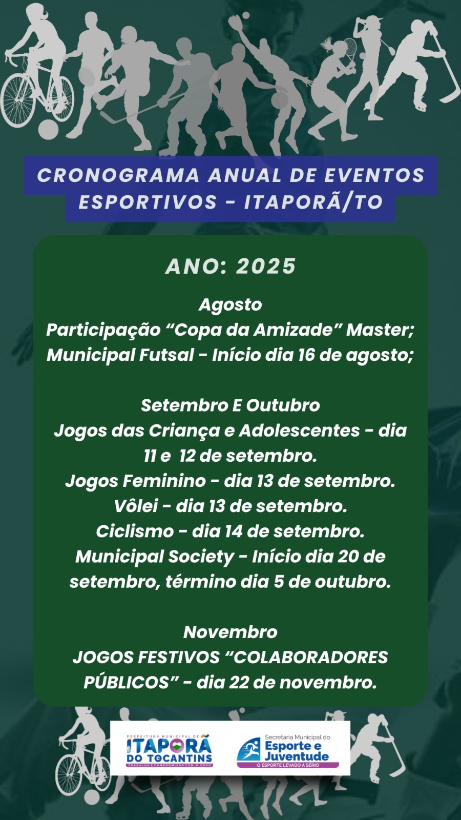Itaporã Divulga Cronograma Anual de Eventos Esportivos