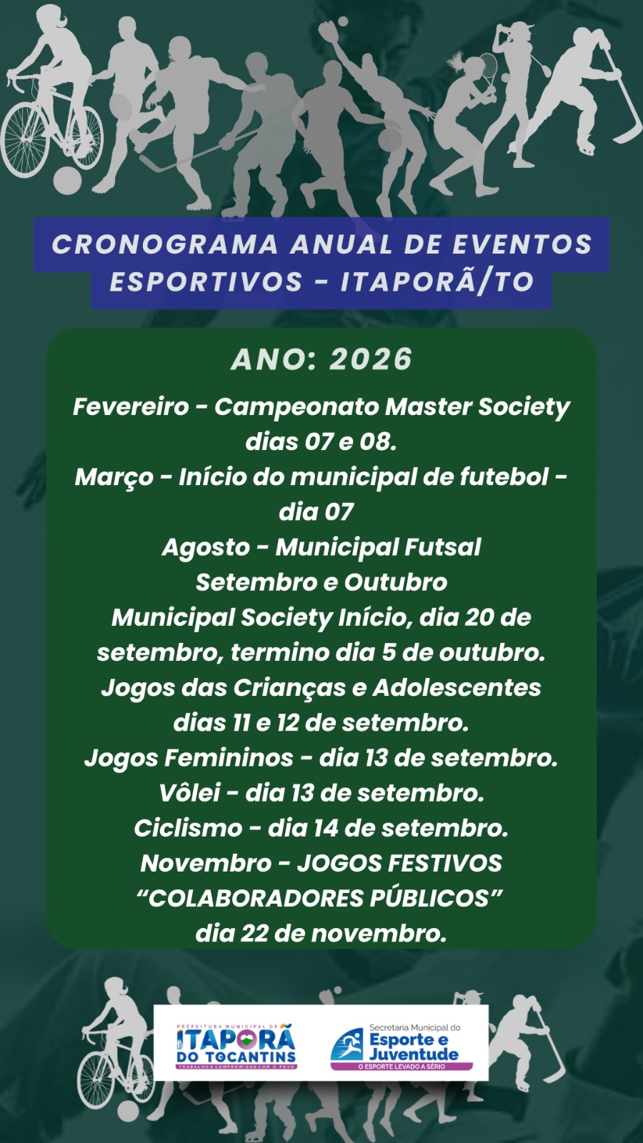 Itaporã Divulga Cronograma Anual de Eventos Esportivos