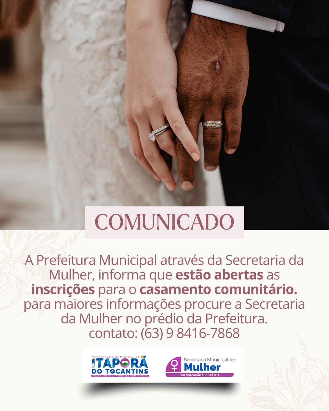 Prefeitura abre Inscrições para o Casamento Comunitário